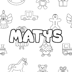Coloraci&oacute;n del nombre MATYS - decorado juguetes