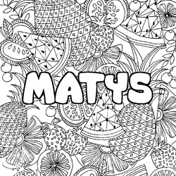 Coloraci&oacute;n del nombre MATYS - decorado mandala de frutas
