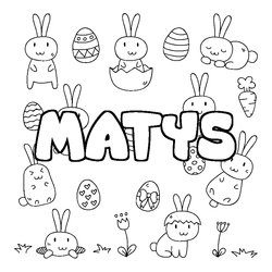 Coloraci&oacute;n del nombre MATYS - decorado Pascua