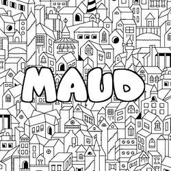 Coloraci&oacute;n del nombre MAUD - decorado ciudad