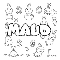 Coloraci&oacute;n del nombre MAUD - decorado Pascua