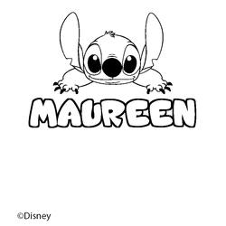 Coloraci&oacute;n del nombre MAUREEN - decorado Stitch