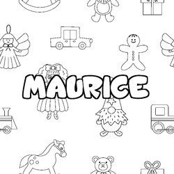Coloraci&oacute;n del nombre MAURICE - decorado juguetes
