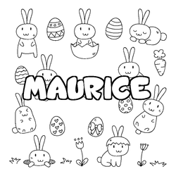 Coloraci&oacute;n del nombre MAURICE - decorado Pascua