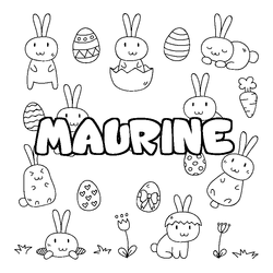 Coloraci&oacute;n del nombre MAURINE - decorado Pascua