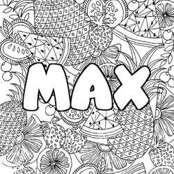 Coloraci&oacute;n del nombre MAX - decorado mandala de frutas