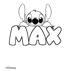 Coloraci&oacute;n del nombre MAX - decorado Stitch
