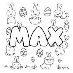 Coloraci&oacute;n del nombre MAX - decorado Pascua