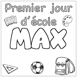 Coloraci&oacute;n del nombre MAX - decorado primer d&iacute;a de escuela