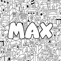 Coloraci&oacute;n del nombre MAX - decorado ciudad