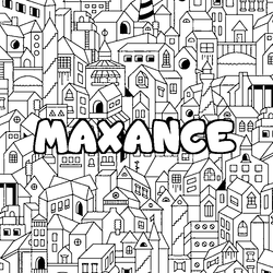 Coloraci&oacute;n del nombre MAXANCE - decorado ciudad