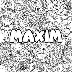 Coloraci&oacute;n del nombre MAXIM - decorado mandala de frutas
