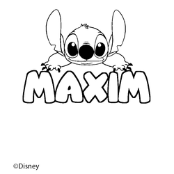 Coloraci&oacute;n del nombre MAXIM - decorado Stitch