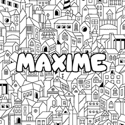 Coloraci&oacute;n del nombre MAXIME - decorado ciudad