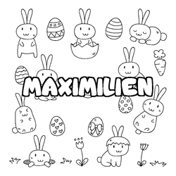 Coloraci&oacute;n del nombre MAXIMILIEN - decorado Pascua