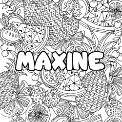 Coloraci&oacute;n del nombre MAXINE - decorado mandala de frutas