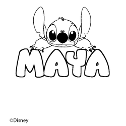 Coloraci&oacute;n del nombre MAYA - decorado Stitch