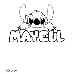 Coloraci&oacute;n del nombre MAYEUL - decorado Stitch
