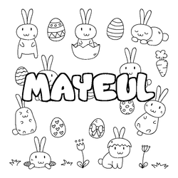 Coloraci&oacute;n del nombre MAYEUL - decorado Pascua