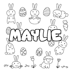 Coloraci&oacute;n del nombre MAYLIE - decorado Pascua