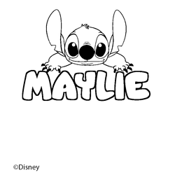 Coloraci&oacute;n del nombre MAYLIE - decorado Stitch