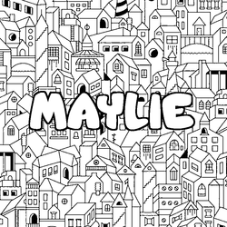Coloraci&oacute;n del nombre MAYLIE - decorado ciudad