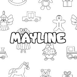 Coloraci&oacute;n del nombre MAYLINE - decorado juguetes