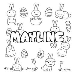 Coloraci&oacute;n del nombre MAYLINE - decorado Pascua
