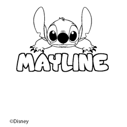Coloraci&oacute;n del nombre MAYLINE - decorado Stitch