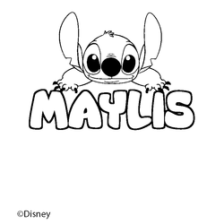Coloraci&oacute;n del nombre MAYLIS - decorado Stitch