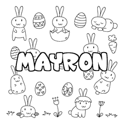 Coloraci&oacute;n del nombre MAYRON - decorado Pascua