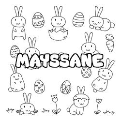 Coloraci&oacute;n del nombre MAYSSANE - decorado Pascua