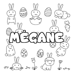 Coloraci&oacute;n del nombre M&Eacute;GANE - decorado Pascua