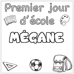 Coloraci&oacute;n del nombre M&Eacute;GANE - decorado primer d&iacute;a de escuela