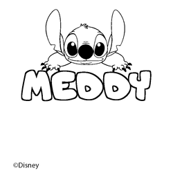 Coloraci&oacute;n del nombre MEDDY - decorado Stitch