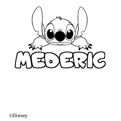 Coloraci&oacute;n del nombre MEDERIC - decorado Stitch