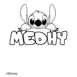Coloraci&oacute;n del nombre MEDHY - decorado Stitch