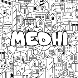 Coloraci&oacute;n del nombre MEDHI - decorado ciudad