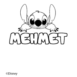 Coloraci&oacute;n del nombre MEHMET - decorado Stitch