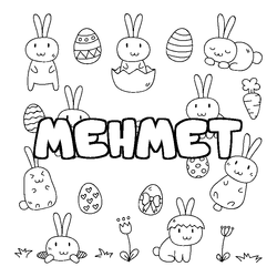 Coloraci&oacute;n del nombre MEHMET - decorado Pascua