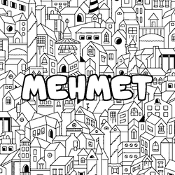 Coloraci&oacute;n del nombre MEHMET - decorado ciudad