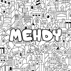Coloraci&oacute;n del nombre MEHDY - decorado ciudad