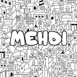 Coloraci&oacute;n del nombre MEHDI - decorado ciudad