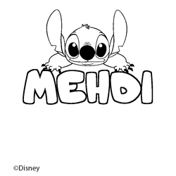 Coloraci&oacute;n del nombre MEHDI - decorado Stitch