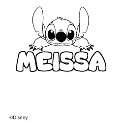 Coloraci&oacute;n del nombre MEISSA - decorado Stitch