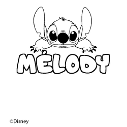Coloraci&oacute;n del nombre M&Eacute;LODY - decorado Stitch