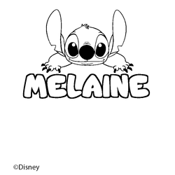 Coloraci&oacute;n del nombre MELAINE - decorado Stitch