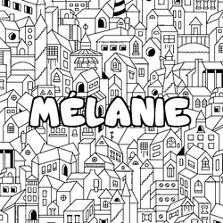 Coloraci&oacute;n del nombre M&Eacute;LANIE - decorado ciudad