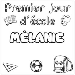 Coloraci&oacute;n del nombre M&Eacute;LANIE - decorado primer d&iacute;a de escuela