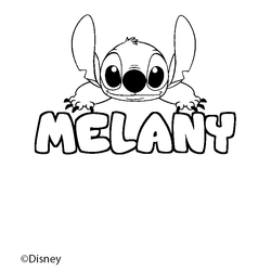 Coloraci&oacute;n del nombre MELANY - decorado Stitch